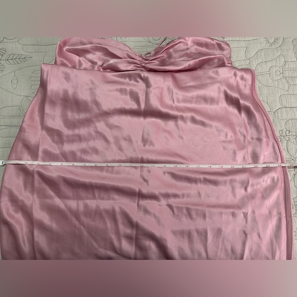 NEW Reformation Valora Satin Halter Dress Sz 12 Babygirl Pink - Picture 7 of 10